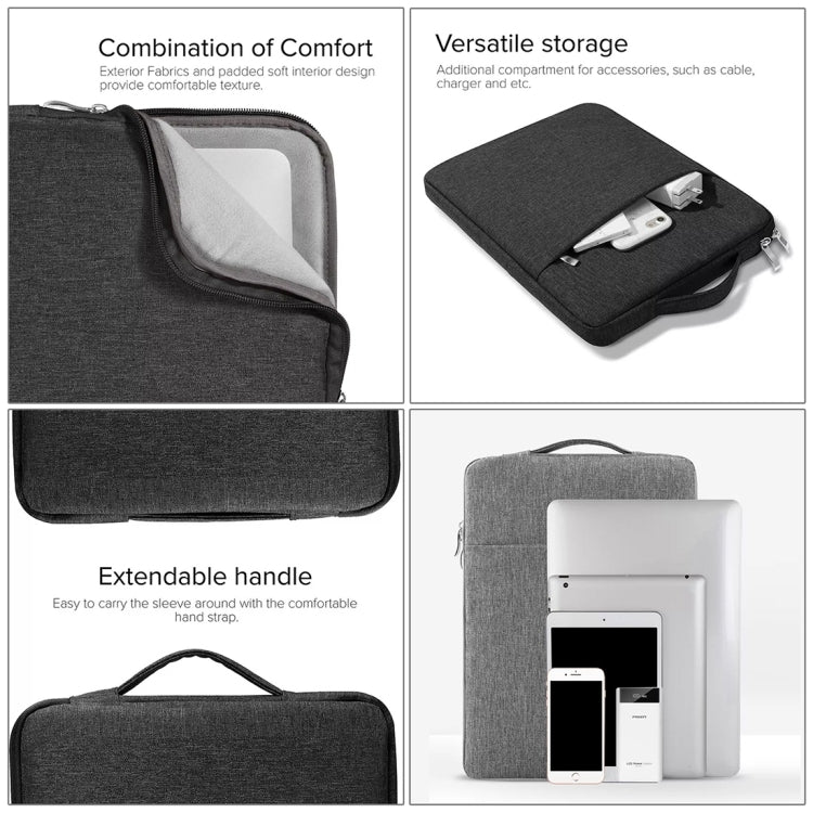 13.3 inch Universal Fashion Soft Laptop Denim Bags Portable Zipper Notebook Laptop Case Pouch for MacBook Air / Pro, Lenovo and other Laptops, Size: 35.5x26.5x2cm(Black) - 13.3 inch by PMC TechLife | Online Shopping South Africa | PMC TechLife | Buy Now Pay Later Mobicred