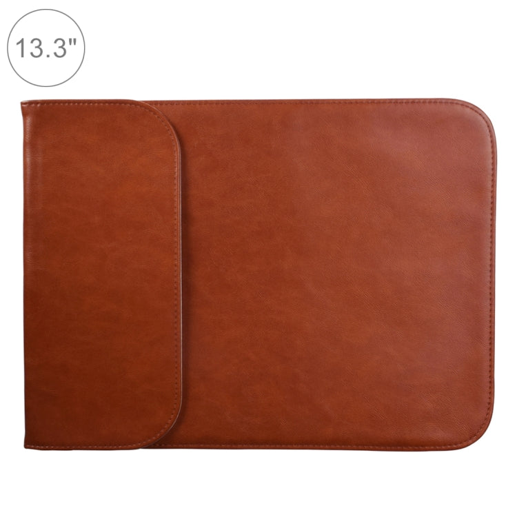 13.3 inch PU + Nylon Laptop Bag Case Sleeve Notebook Carry Bag, For MacBook, Samsung, Xiaomi, Lenovo, Sony, DELL, ASUS, HP(Cowhide Yellow) - 13.3 inch by PMC TechLife | Online Shopping South Africa | PMC TechLife | Buy Now Pay Later Mobicred