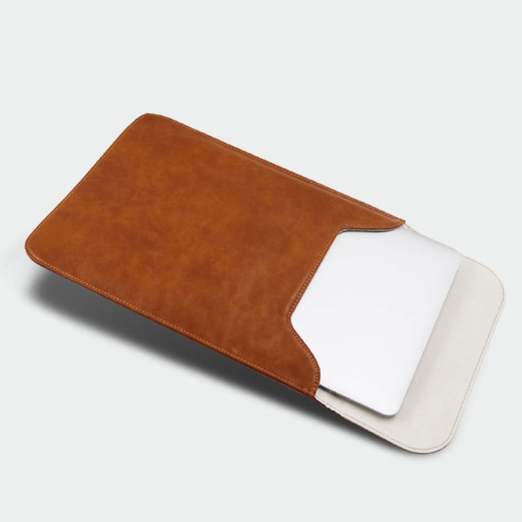 13.3 inch PU + Nylon Laptop Bag Case Sleeve Notebook Carry Bag, For MacBook, Samsung, Xiaomi, Lenovo, Sony, DELL, ASUS, HP(Cowhide Yellow) - 13.3 inch by PMC TechLife | Online Shopping South Africa | PMC TechLife | Buy Now Pay Later Mobicred