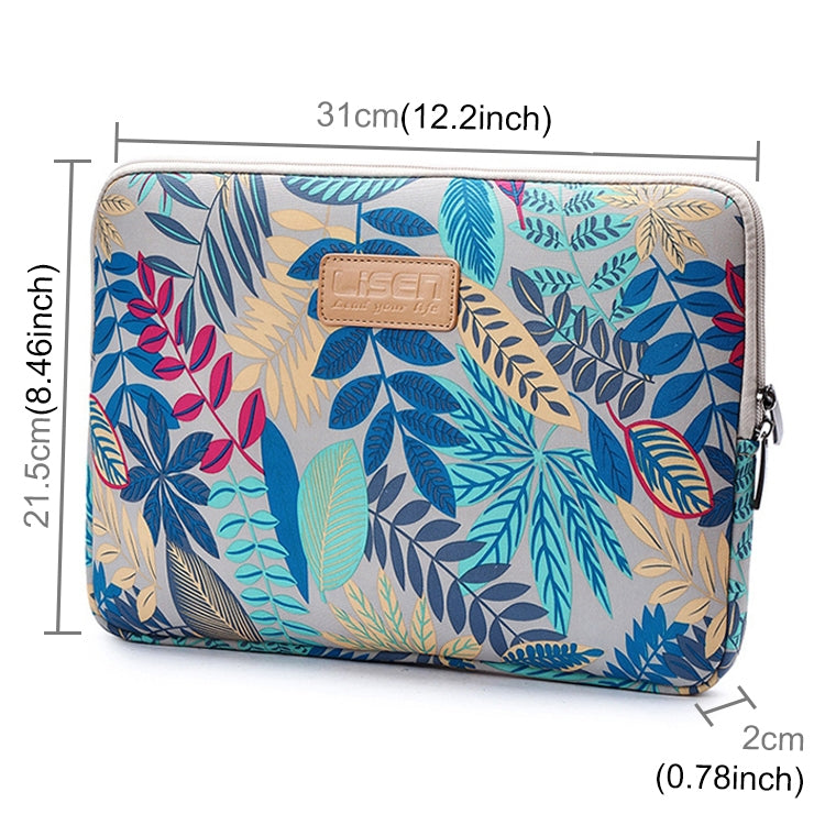 Lisen 11.6 inch Sleeve Case Colorful Leaves Zipper Briefcase Carrying Bag (Grey) - Other by PMC TechLife | Online Shopping South Africa | PMC TechLife | Buy Now Pay Later Mobicred