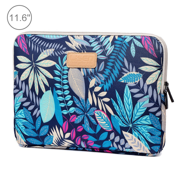 Lisen 11.6 inch Sleeve Case Colorful Leaves Zipper Briefcase Carrying Bag (Blue) - Other by PMC TechLife | Online Shopping South Africa | PMC TechLife | Buy Now Pay Later Mobicred