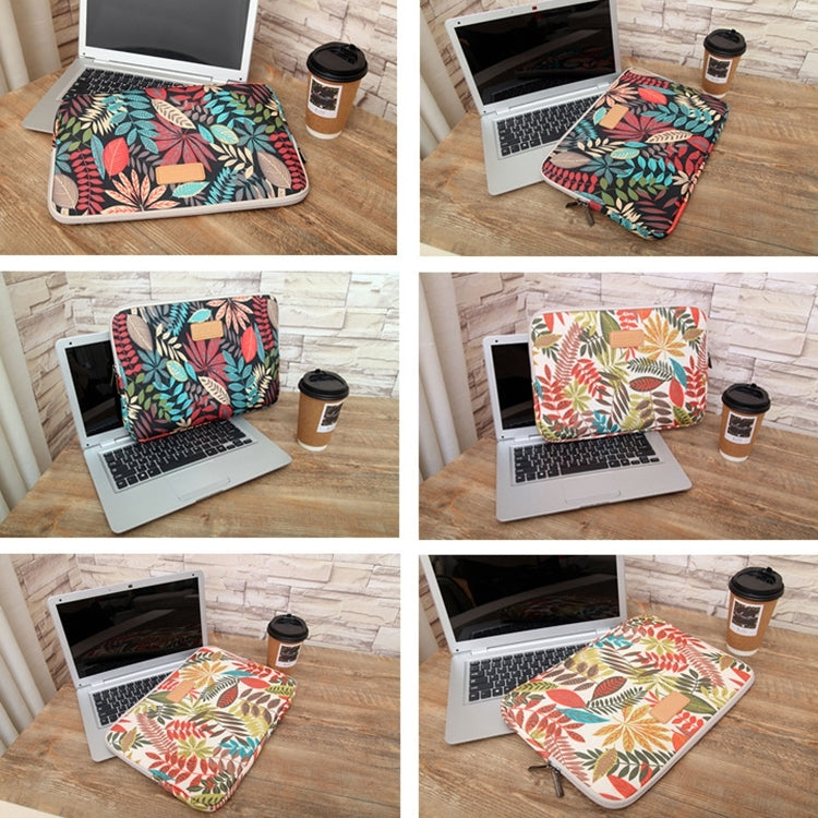 Lisen 11.6 inch Sleeve Case Colorful Leaves Zipper Briefcase Carrying Bag (Black) - Other by PMC TechLife | Online Shopping South Africa | PMC TechLife | Buy Now Pay Later Mobicred