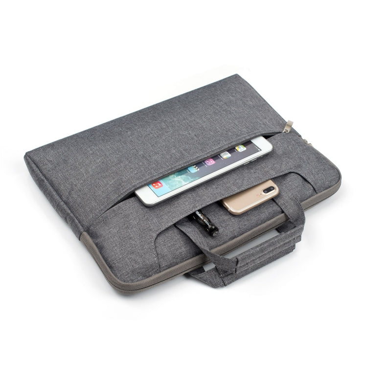 Portable One Shoulder Handheld Zipper Laptop Bag, For 15.4 inch and Below Macbook, Samsung, Lenovo, Sony, DELL Alienware, CHUWI, ASUS, HP (Grey) - 15 inch by PMC TechLife | Online Shopping South Africa | PMC TechLife | Buy Now Pay Later Mobicred