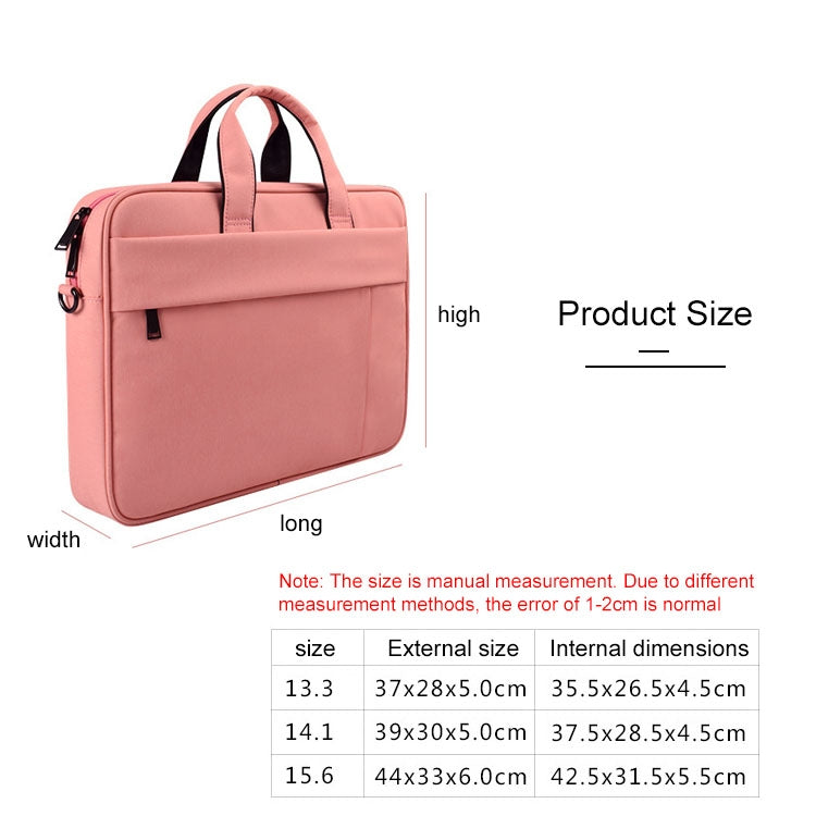 DJ03 Waterproof Anti-scratch Anti-theft One-shoulder Handbag for 13.3 inch Laptops, with Suitcase Belt(Pink) - 13.3 inch by PMC Jewellery | Online Shopping South Africa | PMC Jewellery | Buy Now Pay Later Mobicred