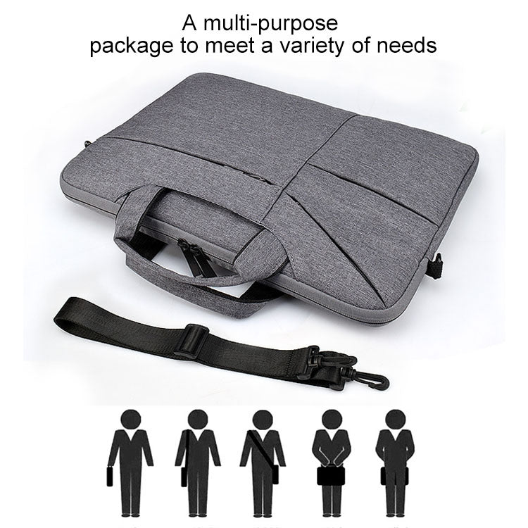 ST02S Waterproof Tear Resistance Hidden Portable Strap One-shoulder Handbag for 13.3 inch Laptops, with Suitcase Belt(Dark Gray) - 13.3 inch by PMC Jewellery | Online Shopping South Africa | PMC Jewellery | Buy Now Pay Later Mobicred