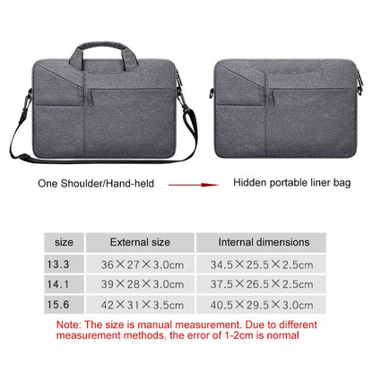 ST02S Waterproof Tear Resistance Hidden Portable Strap One-shoulder Handbag for 13.3 inch Laptops, with Suitcase Belt(Light Grey) - 13.3 inch by PMC Jewellery | Online Shopping South Africa | PMC Jewellery | Buy Now Pay Later Mobicred