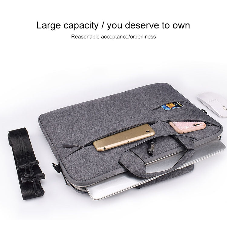 ST02S Waterproof Tear Resistance Hidden Portable Strap One-shoulder Handbag for 13.3 inch Laptops, with Suitcase Belt(Light Grey) - 13.3 inch by PMC Jewellery | Online Shopping South Africa | PMC Jewellery | Buy Now Pay Later Mobicred