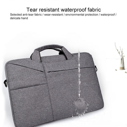 ST02S Waterproof Tear Resistance Hidden Portable Strap One-shoulder Handbag for 14.1 inch Laptops, with Suitcase Belt(Dark Gray) - 14.1 inch by PMC Jewellery | Online Shopping South Africa | PMC Jewellery | Buy Now Pay Later Mobicred