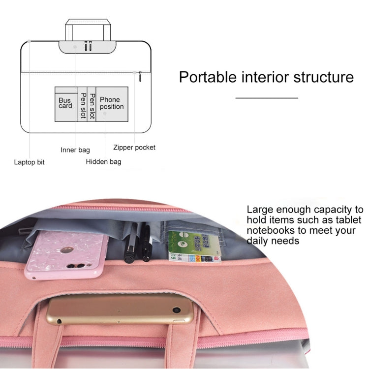 ST06 Waterproof PU Leather Zipper Hidden Portable Strap One-shoulder Handbag for 13.3 inch Laptops, with Suitcase Belt(Dark Gray) - 13.3 inch by PMC TechLife | Online Shopping South Africa | PMC TechLife | Buy Now Pay Later Mobicred