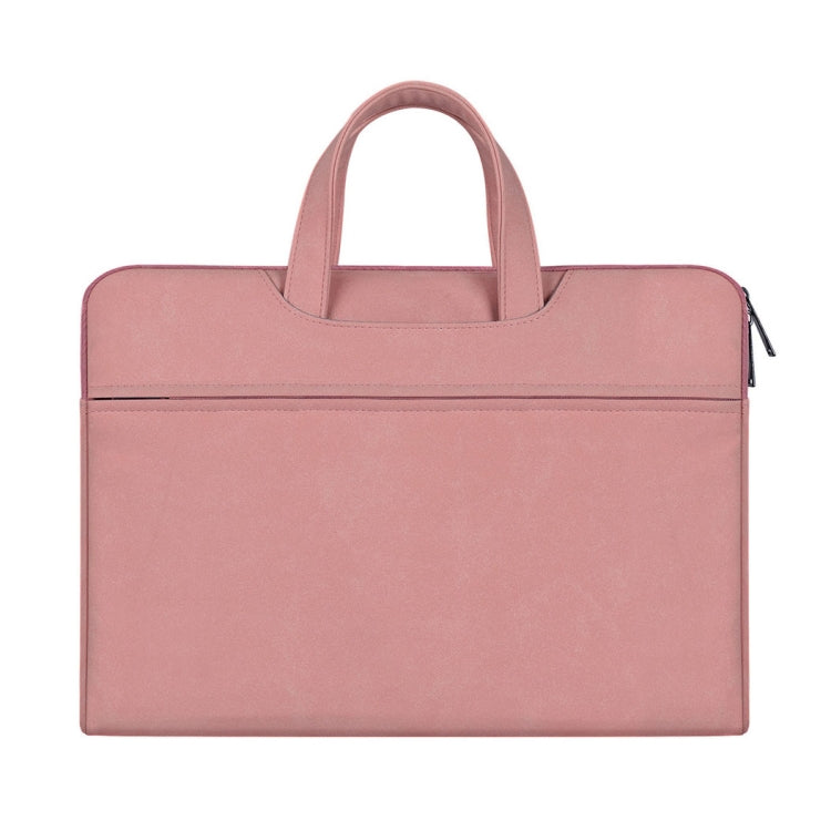 ST06 Waterproof PU Leather Zipper Hidden Portable Strap One-shoulder Handbag for 13.3 inch Laptops, with Suitcase Belt(Pink) - 13.3 inch by PMC TechLife | Online Shopping South Africa | PMC TechLife | Buy Now Pay Later Mobicred