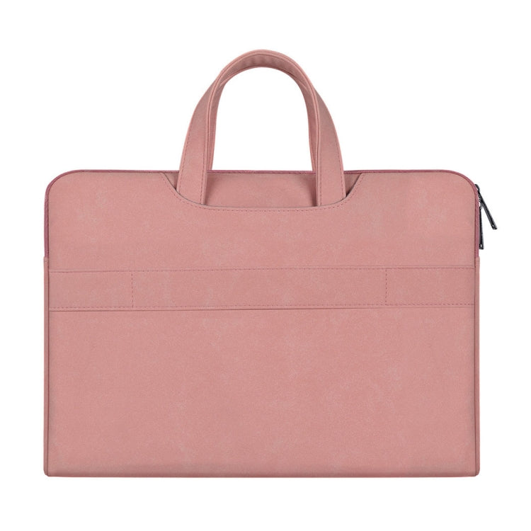 ST06 Waterproof PU Leather Zipper Hidden Portable Strap One-shoulder Handbag for 13.3 inch Laptops, with Suitcase Belt(Pink) - 13.3 inch by PMC TechLife | Online Shopping South Africa | PMC TechLife | Buy Now Pay Later Mobicred