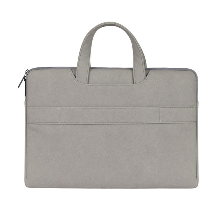 ST06 Waterproof PU Leather Zipper Hidden Portable Strap One-shoulder Handbag for 13.3 inch Laptops, with Suitcase Belt(Light Grey) - 13.3 inch by PMC TechLife | Online Shopping South Africa | PMC TechLife | Buy Now Pay Later Mobicred