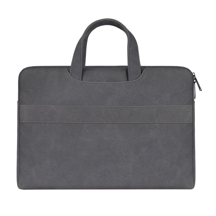 ST06 Waterproof PU Leather Zipper Hidden Portable Strap One-shoulder Handbag for 14.1 inch Laptops, with Suitcase Belt (Dark Gray) - 14.1 inch by PMC TechLife | Online Shopping South Africa | PMC TechLife | Buy Now Pay Later Mobicred
