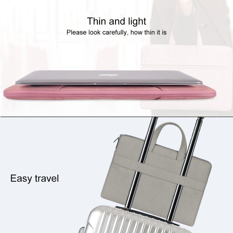 ST06 Waterproof PU Leather Zipper Hidden Portable Strap One-shoulder Handbag for 15.6 inch Laptops, with Suitcase Belt (Pink) - 15.6 - 17 inch by PMC TechLife | Online Shopping South Africa | PMC TechLife | Buy Now Pay Later Mobicred