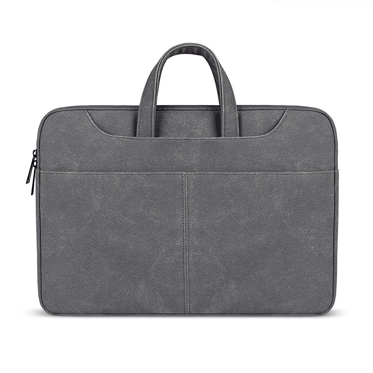 ST06S Waterproof PU Leather Zipper Hidden Portable Strap One-shoulder Handbag for 13.3 inch Laptops, with Magic Stick & Suitcase Belt (Dark Gray) - 13.3 inch by PMC TechLife | Online Shopping South Africa | PMC TechLife | Buy Now Pay Later Mobicred