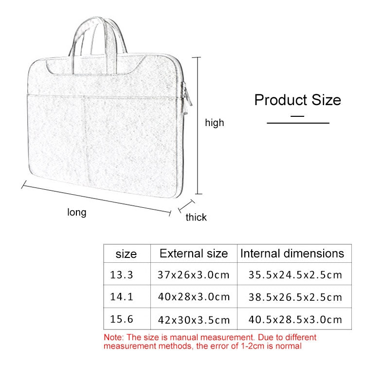 ST06S Waterproof PU Leather Zipper Hidden Portable Strap One-shoulder Handbag for 14.1 inch Laptops, with Magic Stick & Suitcase Belt (Light Grey) - 14.1 inch by PMC TechLife | Online Shopping South Africa | PMC TechLife | Buy Now Pay Later Mobicred