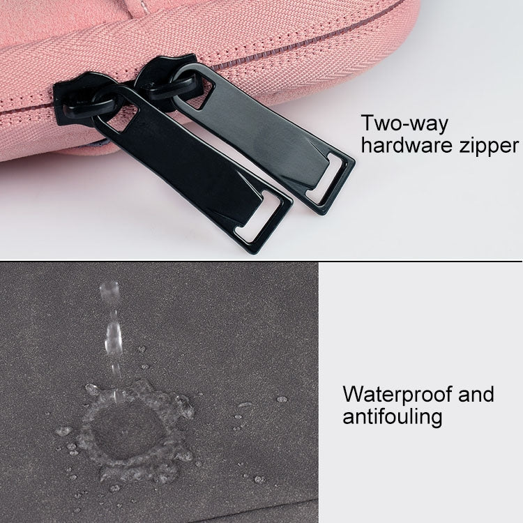 ST06S Waterproof PU Leather Zipper Hidden Portable Strap One-shoulder Handbag for 14.1 inch Laptops, with Magic Stick & Suitcase Belt (Light Grey) - 14.1 inch by PMC TechLife | Online Shopping South Africa | PMC TechLife | Buy Now Pay Later Mobicred