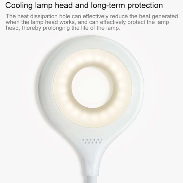 TGX-770 3-grade Brightness Touch Dimmer LED Desk Lamp, 28 LEDs Flexible Goose Neck Hollow Ring Design Eye Protection Light with Clip & Small Night Light Function - Desk Lamps by PMC TechLife | Online Shopping South Africa | PMC TechLife | Buy Now Pay Later Mobicred