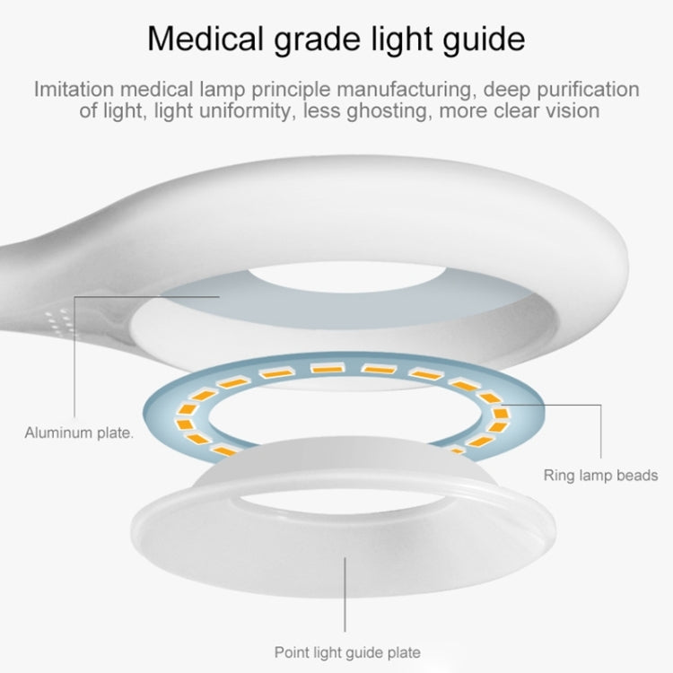 TGX-770 3-grade Brightness Touch Dimmer LED Desk Lamp, 28 LEDs Flexible Goose Neck Hollow Ring Design Eye Protection Light with Clip & Small Night Light Function - Desk Lamps by PMC TechLife | Online Shopping South Africa | PMC TechLife | Buy Now Pay Later Mobicred