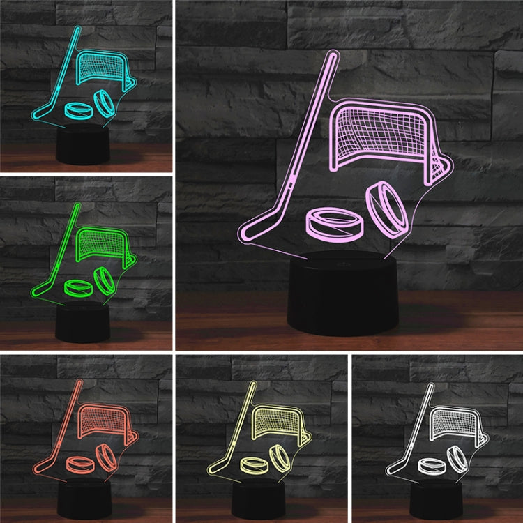 Ice Hockey Shape 3D Colorful LED Vision Light Table Lamp, Crack Touch Version - free shipping - PMC TechLife - Order now!