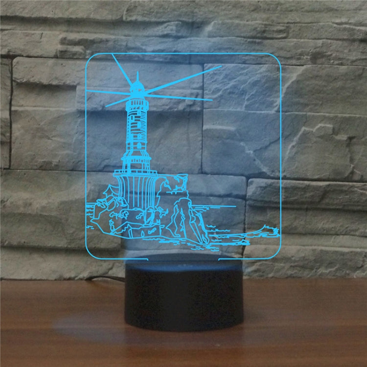 Lighthouse Shape 3D Colorful LED Vision Light Table Lamp, USB & Battery Version - Novelty Lighting by PMC TechLife | Online Shopping South Africa | PMC TechLife | Buy Now Pay Later Mobicred
