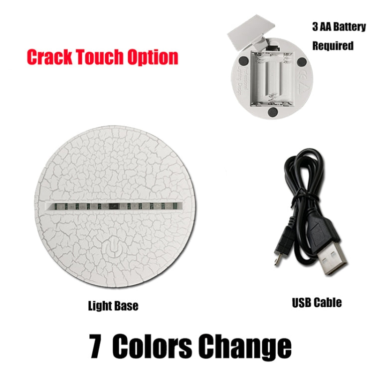 Three Dolphins Shape 3D Colorful LED Vision Light Table Lamp, Crack Touch Version - Novelty Lighting by PMC TechLife | Online Shopping South Africa | PMC TechLife | Buy Now Pay Later Mobicred