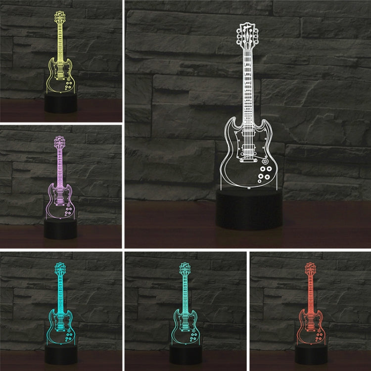 Five-string Guitar Shape 3D Colorful LED Vision Light Table Lamp, USB Touch Version - Novelty Lighting by PMC TechLife | Online Shopping South Africa | PMC TechLife | Buy Now Pay Later Mobicred