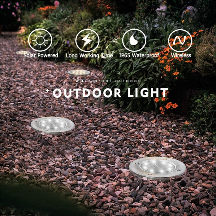 2 PCS 10 LEDs Solar Powered Buried Light Under Ground Lamp IP65 Waterproof Outdoor Garden Street Light (White Light) - Buried Lights by PMC TechLife | Online Shopping South Africa | PMC TechLife