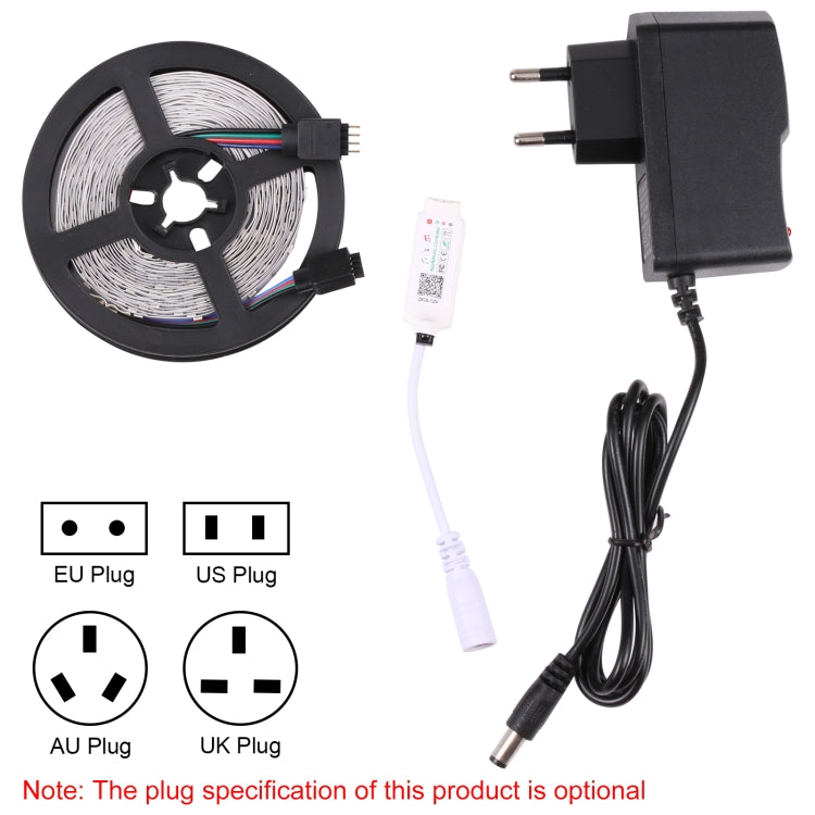 Smart Bluetooth APP Control Bare Board 2835 SMD RGB LED Rope Light, 60 LED/m, Length: 5m, 12V 2A 100-240V(US Plug) - Bare Board Light by PMC TechLife | Online Shopping South Africa | PMC TechLife | Buy Now Pay Later Mobicred