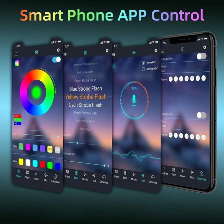 Smart Bluetooth APP Control Bare Board 2835 SMD RGB LED Rope Light, 60 LED/m, Length: 5m, 12V 2A 100-240V(US Plug) - Bare Board Light by PMC TechLife | Online Shopping South Africa | PMC TechLife | Buy Now Pay Later Mobicred