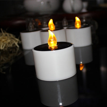 6 PCS Solar Power Candle Lamp, Warm White Light LED Energy Saving Atmosphere Night Light - Solar Lights by PMC Jewellery | Online Shopping South Africa | PMC Jewellery