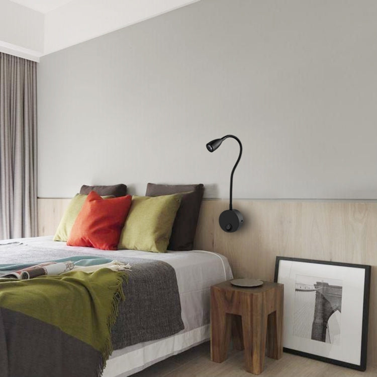 3W Flexible Goose Neck Warm White LED Reading Lamp Light , 160 LM 3000-3200K Wall Mount Light Wall Sconce Lamp, Got the CE / FCC Certification, Goose Neck Length: 30cm, US/EU Plug, Default Delivery US Plug - Wall Lamps by PMc TechLife | Online Shopping South Africa | PMc TechLife | Buy Now Pay Later Mobicred