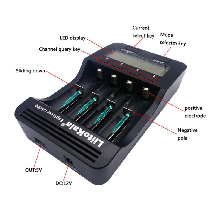 LiitoKala lii-500 Lithium Battery Charger for Li-ion IMR 18650, 26650, 16340, 14500, 10440, 18500, EU Plug - Charger & Converter by PMC TechLife | Online Shopping South Africa | PMC TechLife | Buy Now Pay Later Mobicred