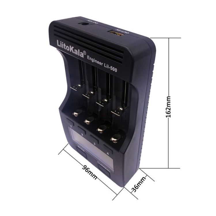 LiitoKala lii-500 Lithium Battery Charger for Li-ion IMR 18650, 26650, 16340, 14500, 10440, 18500, US Plug - Charger & Converter by PMC TechLife | Online Shopping South Africa | PMC TechLife | Buy Now Pay Later Mobicred