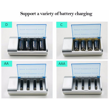 AC 100-240V 4 Slot Battery Charger for AA & AAA & C / D Size Battery, EU Plug - Charger & Converter by PMC Jewellery | Online Shopping South Africa | PMC Jewellery | Buy Now Pay Later Mobicred