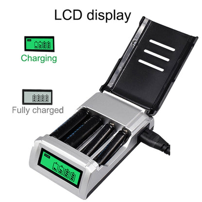 AC 100-240V 4 Slot Battery Charger for AA & AAA Battery, with LCD Display, UK Plug - Charger & Converter by PMC Jewellery | Online Shopping South Africa | PMC Jewellery | Buy Now Pay Later Mobicred