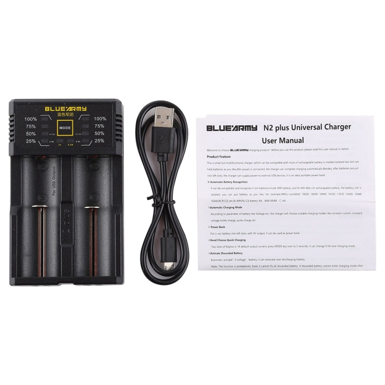 N2 PLUS Micro USB Smart Battery Charger with Indicator Light for 26650, 18650,18500, 14500, 16340(RCR123) IMR / Li-on Battery or AA, AAA, AAAA, C Ni-MH / Ni-Cd Battery - free shipping - PMC TechLife - Order now!