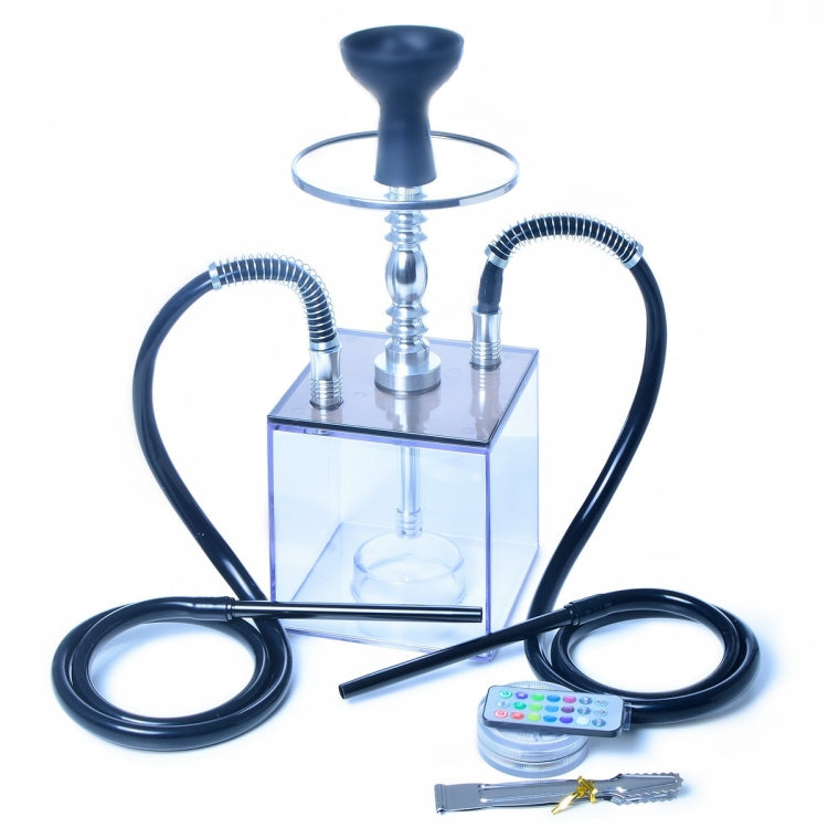 Cube Acrylic Double Pipe Hookah Set - Hookah Accessories by PMC Jewellery | Online Shopping South Africa | PMC Jewellery