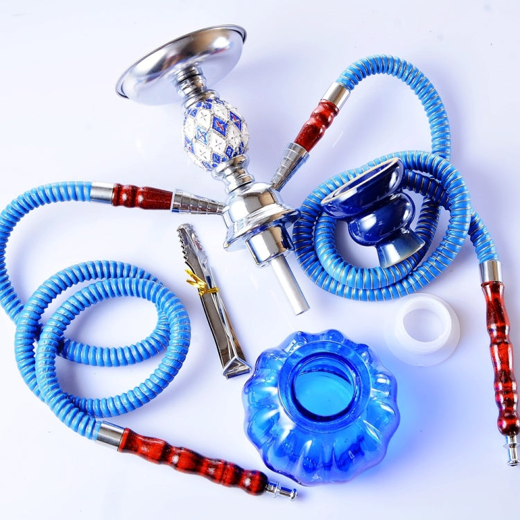 08-023 Double Pipe Glass Hookah Set (Green) - free shipping - PMC TechLife - Order now!