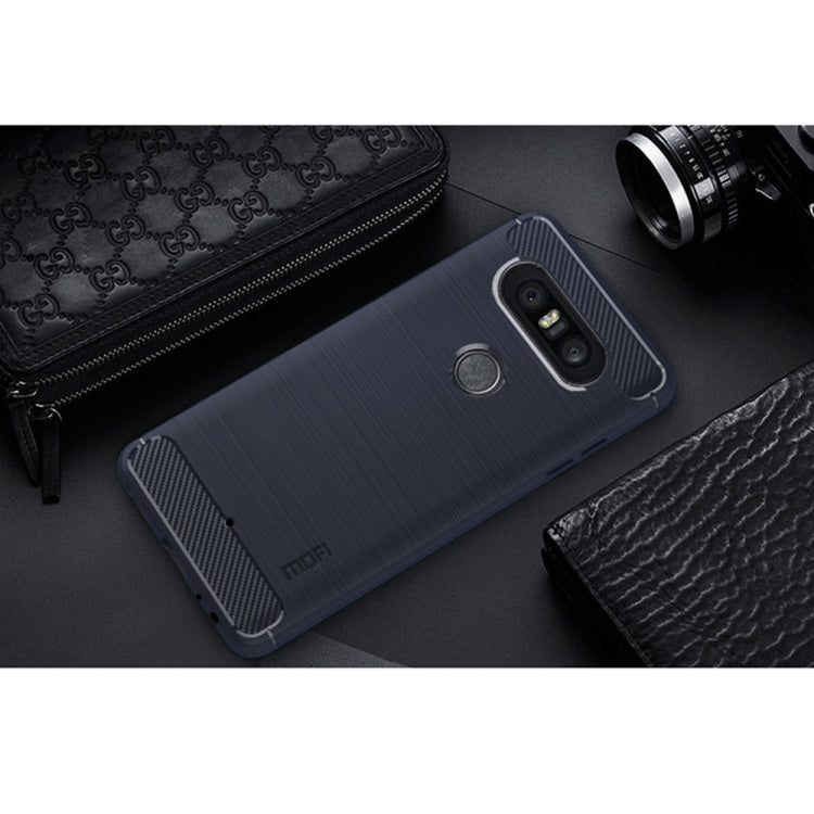 MOFI Brushed Texture Carbon Fiber TPU Case for LG Q8(Blue) - LG by MOFI | Online Shopping South Africa | PMC Jewellery | Buy Now Pay Later Mobicred