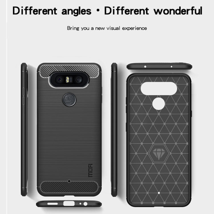 MOFI Brushed Texture Carbon Fiber TPU Case for LG Q8(Red) - LG by MOFI | Online Shopping South Africa | PMC Jewellery | Buy Now Pay Later Mobicred