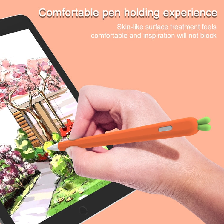 LOVE MEI For Apple Pencil 1 Carrot Shape Stylus Pen Silicone Protective Case Cover (Orange) - Pencil Accessories by LOVE MEI | Online Shopping South Africa | PMC TechLife