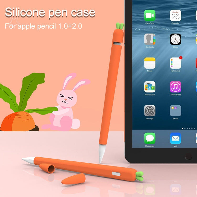LOVE MEI For Apple Pencil 1 Carrot Shape Stylus Pen Silicone Protective Case Cover (Orange) - Pencil Accessories by LOVE MEI | Online Shopping South Africa | PMC TechLife