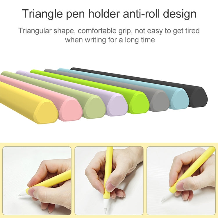 LOVE MEI For Apple Pencil 2 Triangle Shape Stylus Pen Silicone Protective Case Cover(Purple) - Pencil Accessories by LOVE MEI | Online Shopping South Africa | PMC TechLife | Buy Now Pay Later Mobicred