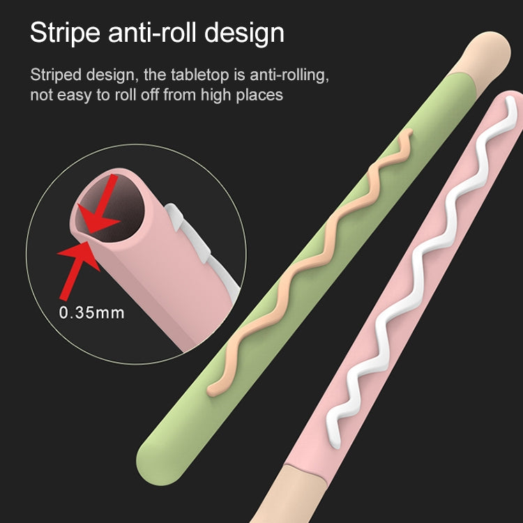 LOVE MEI For Apple Pencil 2 Stripe Design Stylus Pen Silicone Protective Case Cover (Black) - Pencil Accessories by LOVE MEI | Online Shopping South Africa | PMC TechLife | Buy Now Pay Later Mobicred