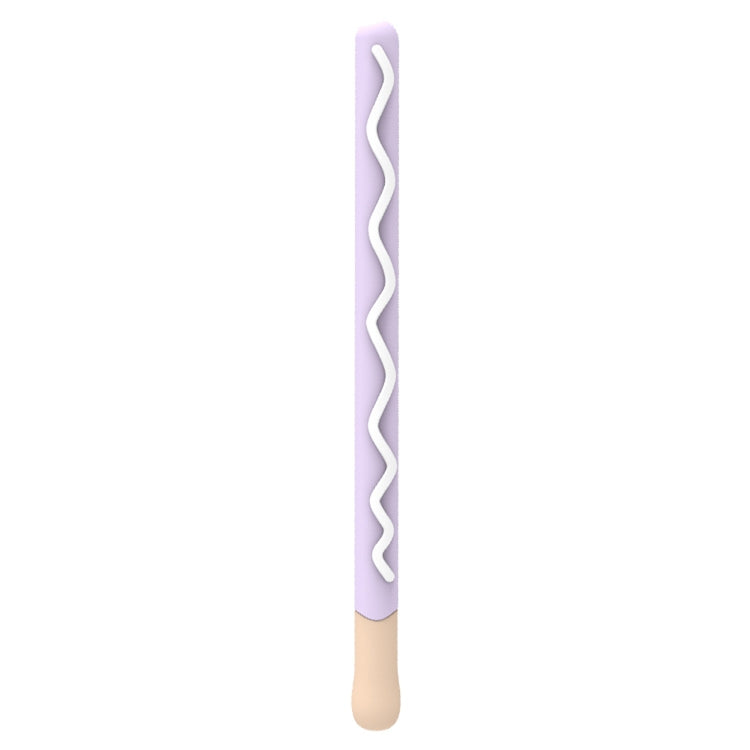 LOVE MEI For Apple Pencil 2 Stripe Design Stylus Pen Silicone Protective Case Cover (Purple) - Pencil Accessories by LOVE MEI | Online Shopping South Africa | PMC TechLife | Buy Now Pay Later Mobicred