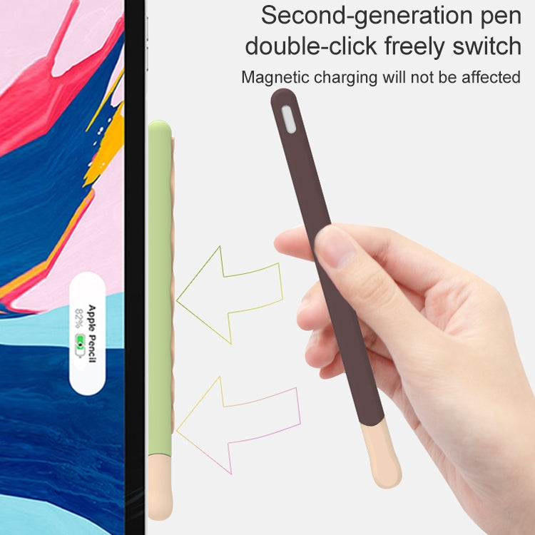 LOVE MEI For Apple Pencil 2 Stripe Design Stylus Pen Silicone Protective Case Cover (Purple) - Pencil Accessories by LOVE MEI | Online Shopping South Africa | PMC TechLife | Buy Now Pay Later Mobicred