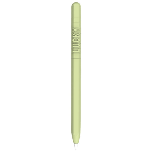 LOVE MEI For Apple Pencil 1 Number Letter Design Stylus Pen Silicone Protective Case Cover(Green) - Pencil Accessories by LOVE MEI | Online Shopping South Africa | PMC Jewellery