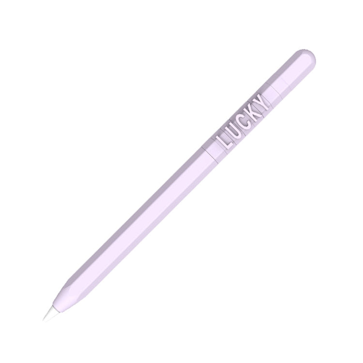 LOVE MEI For Apple Pencil 1 Number Letter Design Stylus Pen Silicone Protective Case Cover(Purple) - Pencil Accessories by LOVE MEI | Online Shopping South Africa | PMC TechLife