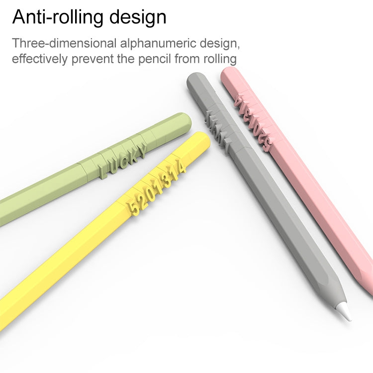 LOVE MEI For Apple Pencil 1 Number Letter Design Stylus Pen Silicone Protective Case Cover(Purple) - Pencil Accessories by LOVE MEI | Online Shopping South Africa | PMC TechLife